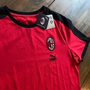 AC Milan ACM Black Soccer Football FtblHeritage T7 T-Shirt Tee Puma Large NWT